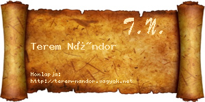 Terem Nándor névjegykártya