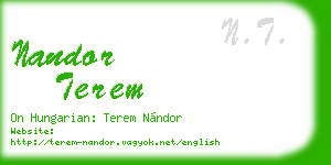 nandor terem business card