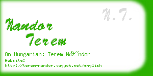 nandor terem business card